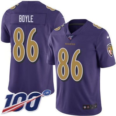Nike Baltimore Ravens #86 Nick Boyle Purple Stitched NFL Limited Rush 100th Season Jersey