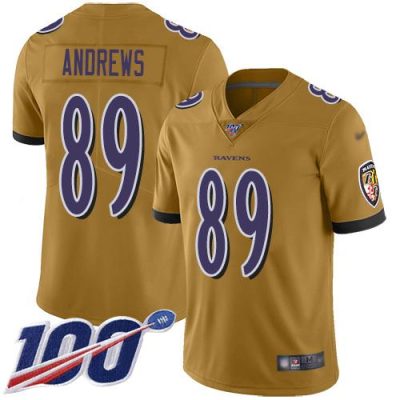 Nike Baltimore Ravens #89 Mark Andrews Gold Stitched NFL Limited Inverted Legend 100th Season Jersey