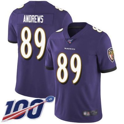 Nike Baltimore Ravens #89 Mark Andrews Purple Team Color Stitched NFL 100th Season Vapor Limited Jersey