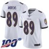Nike Baltimore Ravens #89 Mark Andrews White Stitched NFL 100th Season Vapor Limited Jersey