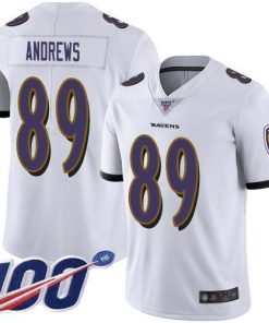 Nike Baltimore Ravens #89 Mark Andrews White Stitched NFL 100th Season Vapor Limited Jersey