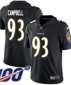 Nike Baltimore Ravens #93 Calais Campbell Black Alternate Stitched NFL 100th Season Vapor Untouchable Limited Jersey