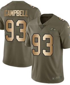 Nike Baltimore Ravens #93 Calais Campbell Olive/Gold Stitched NFL Limited 2017 Salute To Service Jersey