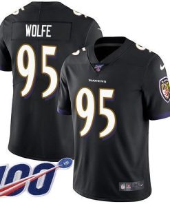 Nike Baltimore Ravens #95 Derek Wolfe Black Alternate Stitched NFL 100th Season Vapor Untouchable Limited Jersey