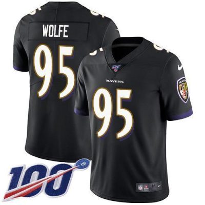 Nike Baltimore Ravens #95 Derek Wolfe Black Alternate Stitched NFL 100th Season Vapor Untouchable Limited Jersey
