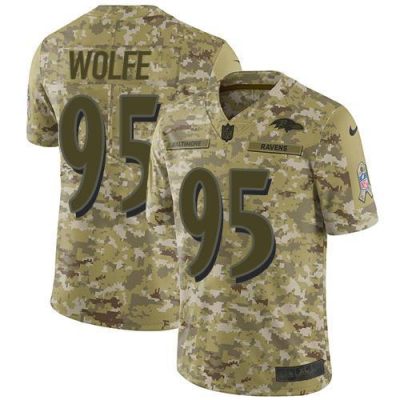 Nike Baltimore Ravens #95 Derek Wolfe Camo Stitched NFL Limited 2018 Salute To Service Jersey