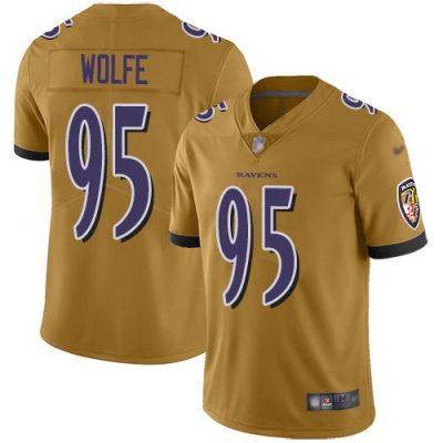 Nike Baltimore Ravens #95 Derek Wolfe Gold Stitched NFL Limited Inverted Legend Jersey
