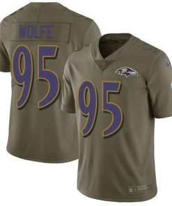 Nike Baltimore Ravens #95 Derek Wolfe Olive Stitched NFL Limited 2017 Salute To Service Jersey