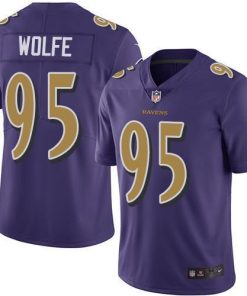 Nike Baltimore Ravens #95 Derek Wolfe Purple Stitched NFL Limited Rush Jersey