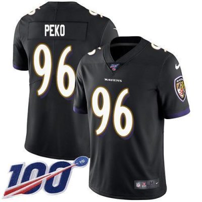Nike Baltimore Ravens #96 Domata Peko Sr Black Alternate Stitched NFL 100th Season Vapor Untouchable Limited Jersey