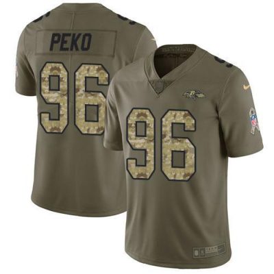 Nike Baltimore Ravens #96 Domata Peko Sr Olive/Camo Stitched NFL Limited 2017 Salute To Service Jersey