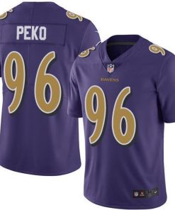 Nike Baltimore Ravens #96 Domata Peko Sr Purple Stitched NFL Limited Rush Jersey