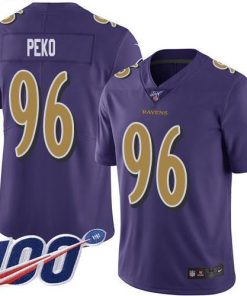 Nike Baltimore Ravens #96 Domata Peko Sr Purple Stitched NFL Limited Rush 100th Season Jersey
