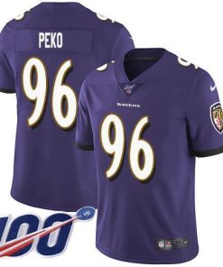 Nike Baltimore Ravens #96 Domata Peko Sr Purple Team Color Stitched NFL 100th Season Vapor Untouchable Limited Jersey