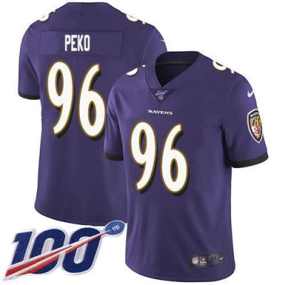 Nike Baltimore Ravens #96 Domata Peko Sr Purple Team Color Stitched NFL 100th Season Vapor Untouchable Limited Jersey