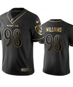 Nike Baltimore Ravens #98 Brandon Williams Black Golden Limited Edition Stitched NFL Jersey