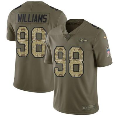 Nike Baltimore Ravens #98 Brandon Williams Olive/Camo Stitched NFL Limited 2017 Salute To Service Jersey
