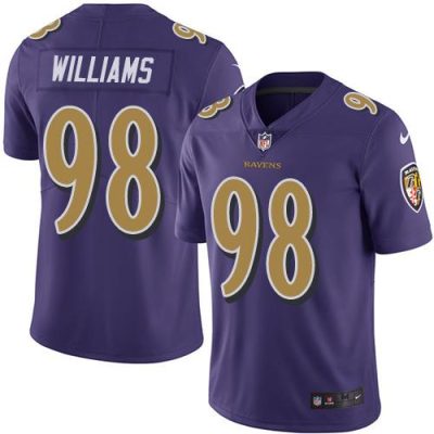 Nike Baltimore Ravens #98 Brandon Williams Purple Stitched NFL Limited Rush Jersey