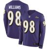 Nike Baltimore Ravens #98 Brandon Williams Purple Team Color Stitched NFL Limited Therma Long Sleeve Jersey