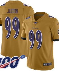 Nike Baltimore Ravens #99 Matthew Judon Gold Stitched NFL Limited Inverted Legend 100th Season Jersey