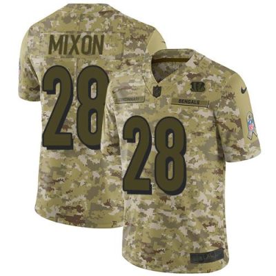 Nike Bengals #28 Joe Mixon Camo Stitched NFL Limited 2018 Salute To Service Jersey