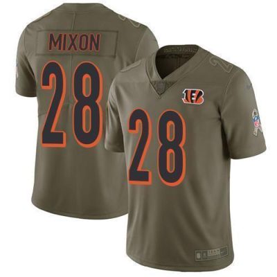 Nike Bengals #28 Joe Mixon Olive Stitched NFL Limited 2017 Salute To Service Jersey