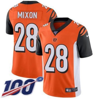 Nike Bengals #28 Joe Mixon Orange Alternate Stitched NFL 100th Season Vapor Limited Jersey