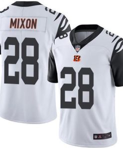 Nike Bengals #28 Joe Mixon White Stitched NFL Limited Rush Jersey