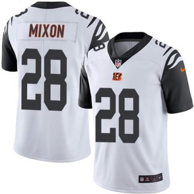Nike Bengals #28 Joe Mixon White Stitched NFL Limited Rush Jersey