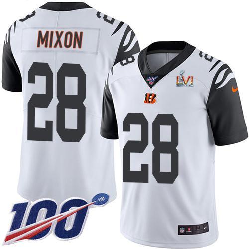 Nike20Bengals202820Joe20Mixon20White20Super20Bowl20LVI20Patch2020Stitched20NFL20Limited20Rush20100th20Season20.jpg