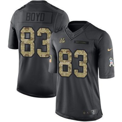 Nike Bengals #83 Tyler Boyd Black Stitched NFL Limited 2016 Salute To Service Jersey