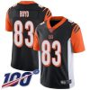 Nike Bengals #83 Tyler Boyd Black Team Color Stitched NFL 100th Season Vapor Limited Jersey