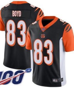 Nike Bengals #83 Tyler Boyd Black Team Color Stitched NFL 100th Season Vapor Limited Jersey