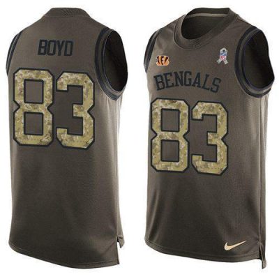 Nike Bengals #83 Tyler Boyd Green Stitched NFL Limited Salute To Service Tank Top Jersey