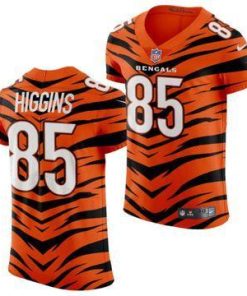 Nike Bengals #85 Tee Higgins 2021-22 Orange City Edition Elite NFL Jersey