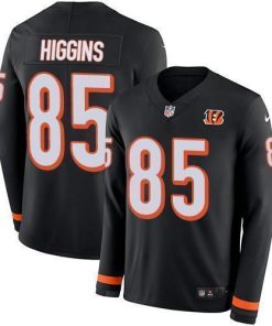 Nike Bengals #85 Tee Higgins Black Team Color Stitched NFL Limited Therma Long Sleeve Jersey