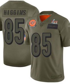 Nike Bengals #85 Tee Higgins Camo Super Bowl LVI Patch Stitched NFL Limited 2019 Salute To Service Jersey