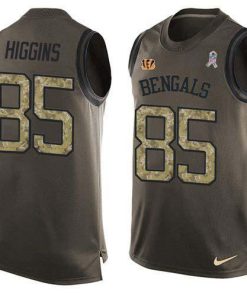 Nike Bengals #85 Tee Higgins Green Stitched NFL Limited Salute To Service Tank Top Jersey