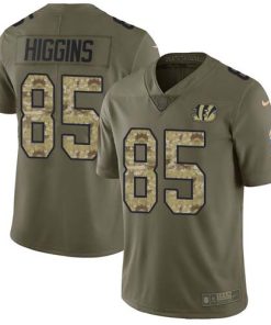 Nike Bengals #85 Tee Higgins Olive/Camo Stitched NFL Limited 2017 Salute To Service Jersey