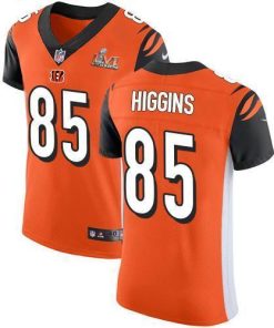 Nike Bengals #85 Tee Higgins Orange Alternate Super Bowl LVI Patch Stitched NFL New Elite Jersey