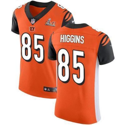 Nike Bengals #85 Tee Higgins Orange Alternate Super Bowl LVI Patch Stitched NFL New Elite Jersey