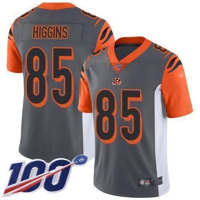 Nike Bengals #85 Tee Higgins Silver Stitched NFL Limited Inverted Legend 100th Season Jersey