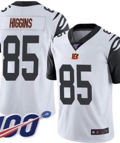 Nike Bengals #85 Tee Higgins White Stitched NFL Limited Rush 100th Season Jersey