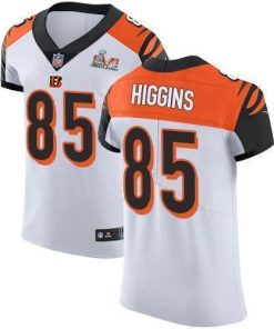 Nike Bengals #85 Tee Higgins White Super Bowl LVI Patch Stitched NFL Vapor Untouchable Elite Jersey