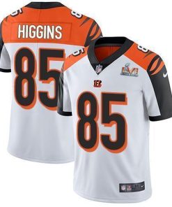 Nike Bengals #85 Tee Higgins White Super Bowl LVI Patch Stitched NFL Vapor Untouchable Limited Jersey