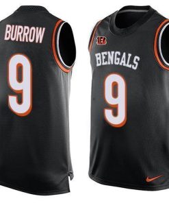 Nike Bengals #9 Joe Burrow Black Team Color Stitched NFL Limited Tank Top Jersey