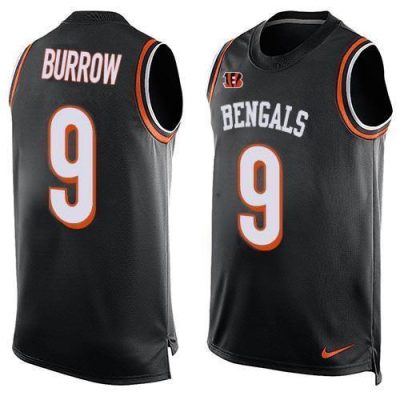Nike Bengals #9 Joe Burrow Black Team Color Stitched NFL Limited Tank Top Jersey