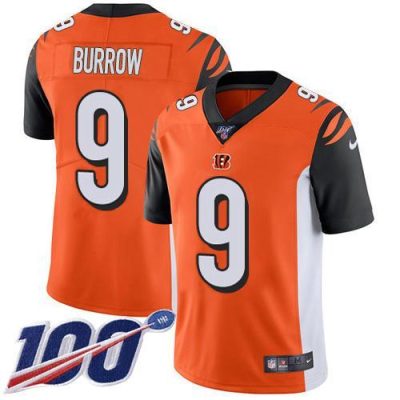 Nike Bengals #9 Joe Burrow Orange Alternate Stitched NFL 100th Season Vapor Untouchable Limited Jersey