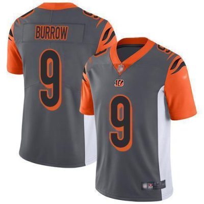 Nike Bengals #9 Joe Burrow Silver Stitched NFL Limited Inverted Legend Jersey