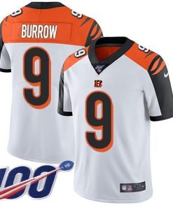 Nike Bengals #9 Joe Burrow White Stitched NFL 100th Season Vapor Untouchable Limited Jersey